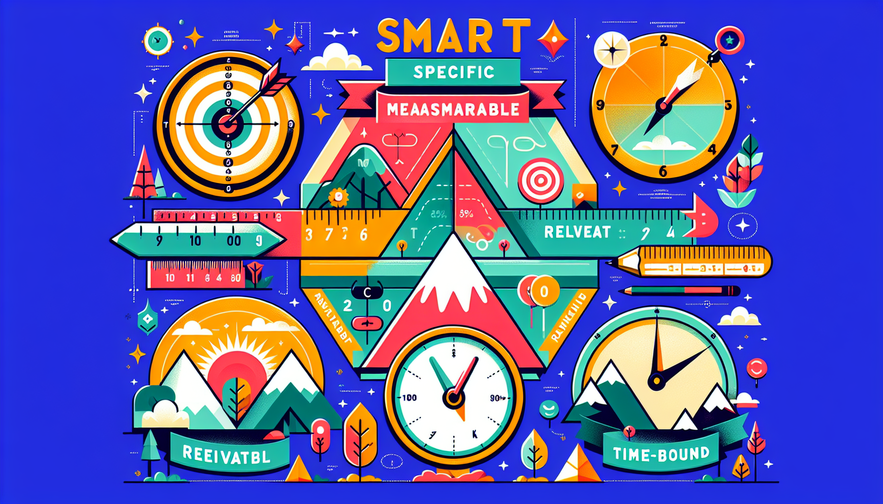 A visual representation of SMART goals in personal development.