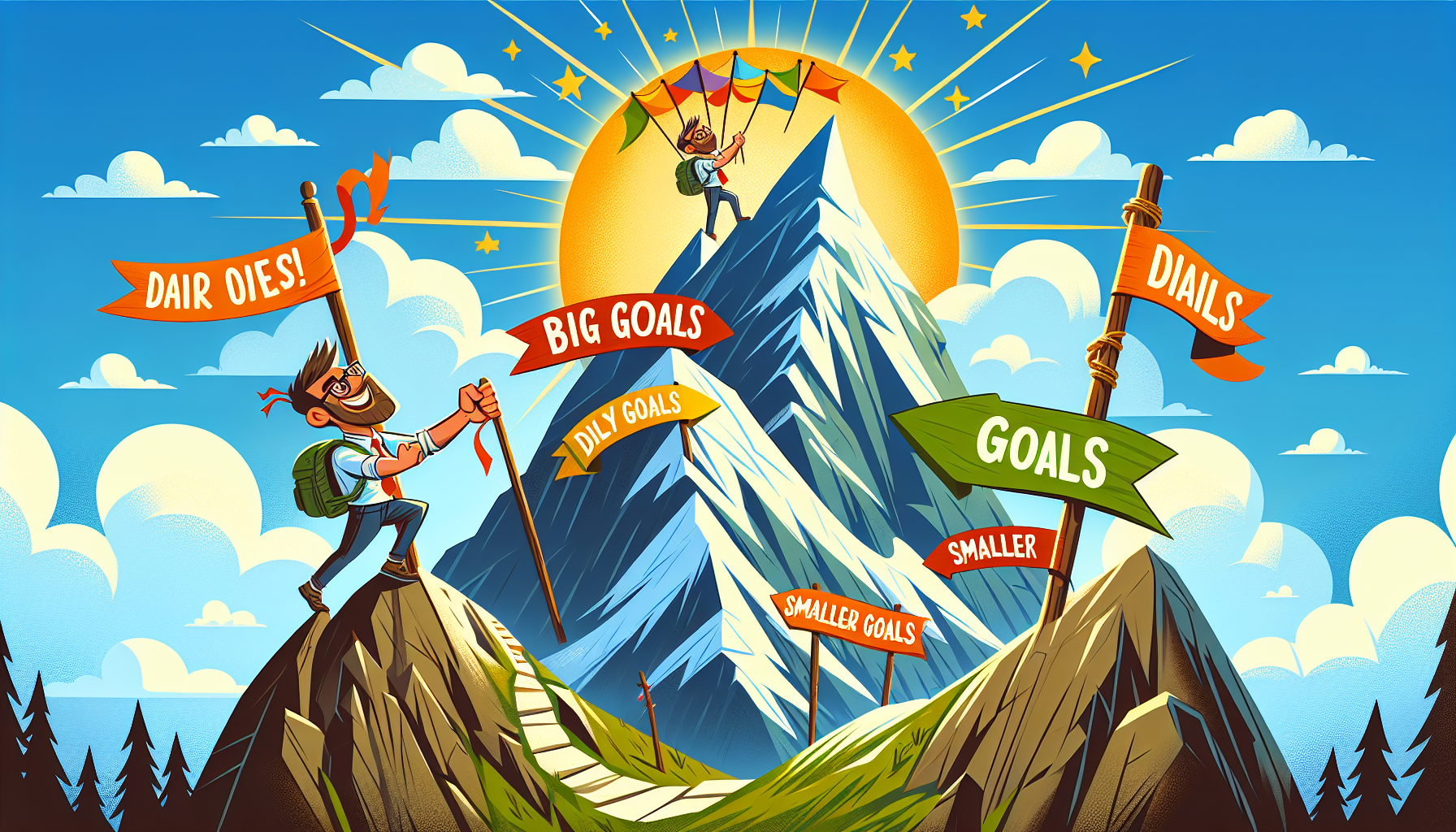 An illustration of breaking down big goals into smaller, manageable tasks.