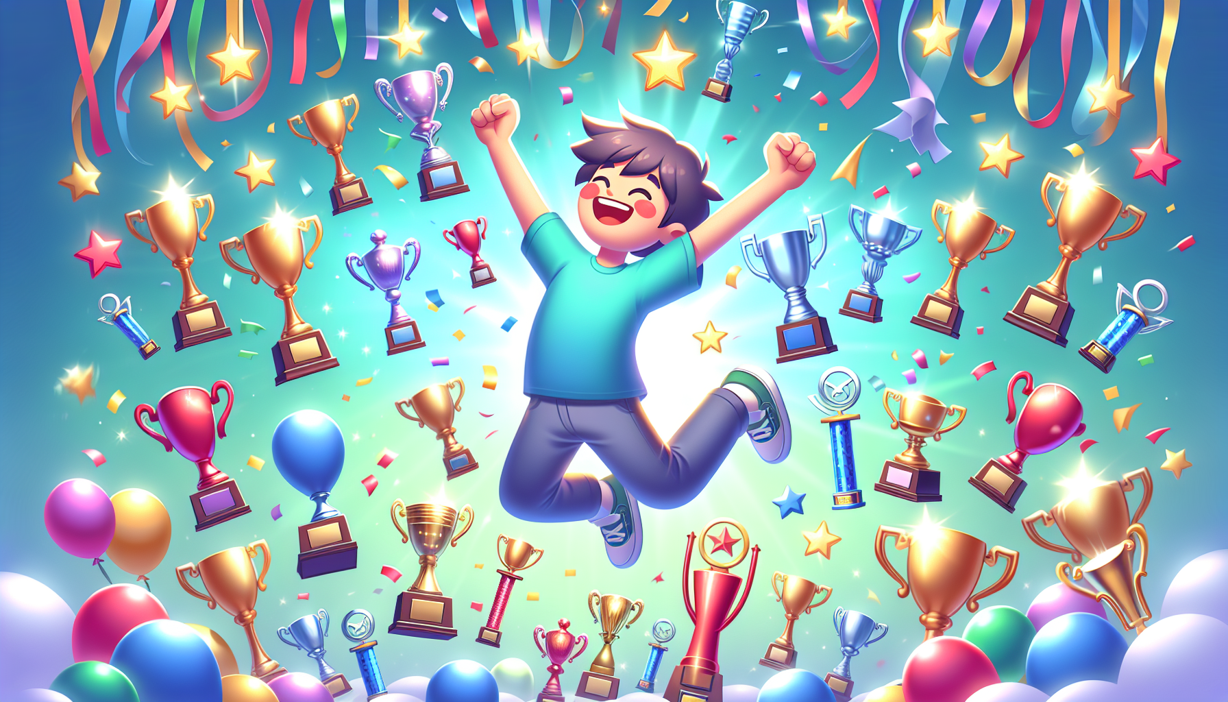 An illustration of a person celebrating small wins in goal achievement.